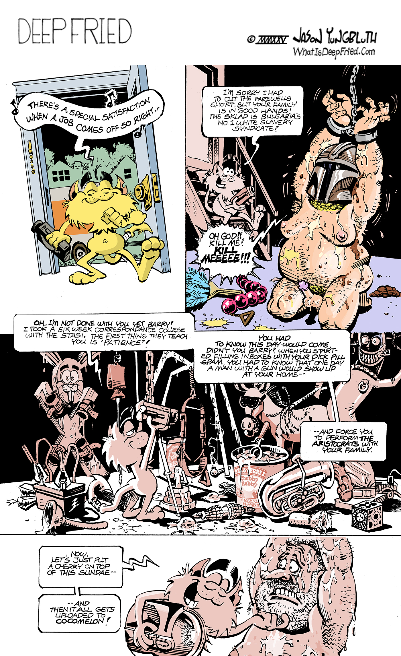 Despite having modeled Barry on my old ComicsGate pal Ethan Van Sciver, I have greatly exaggerated the enormity of his dick (its dimensions which I gained a sense of when I kicked him in the nuts).