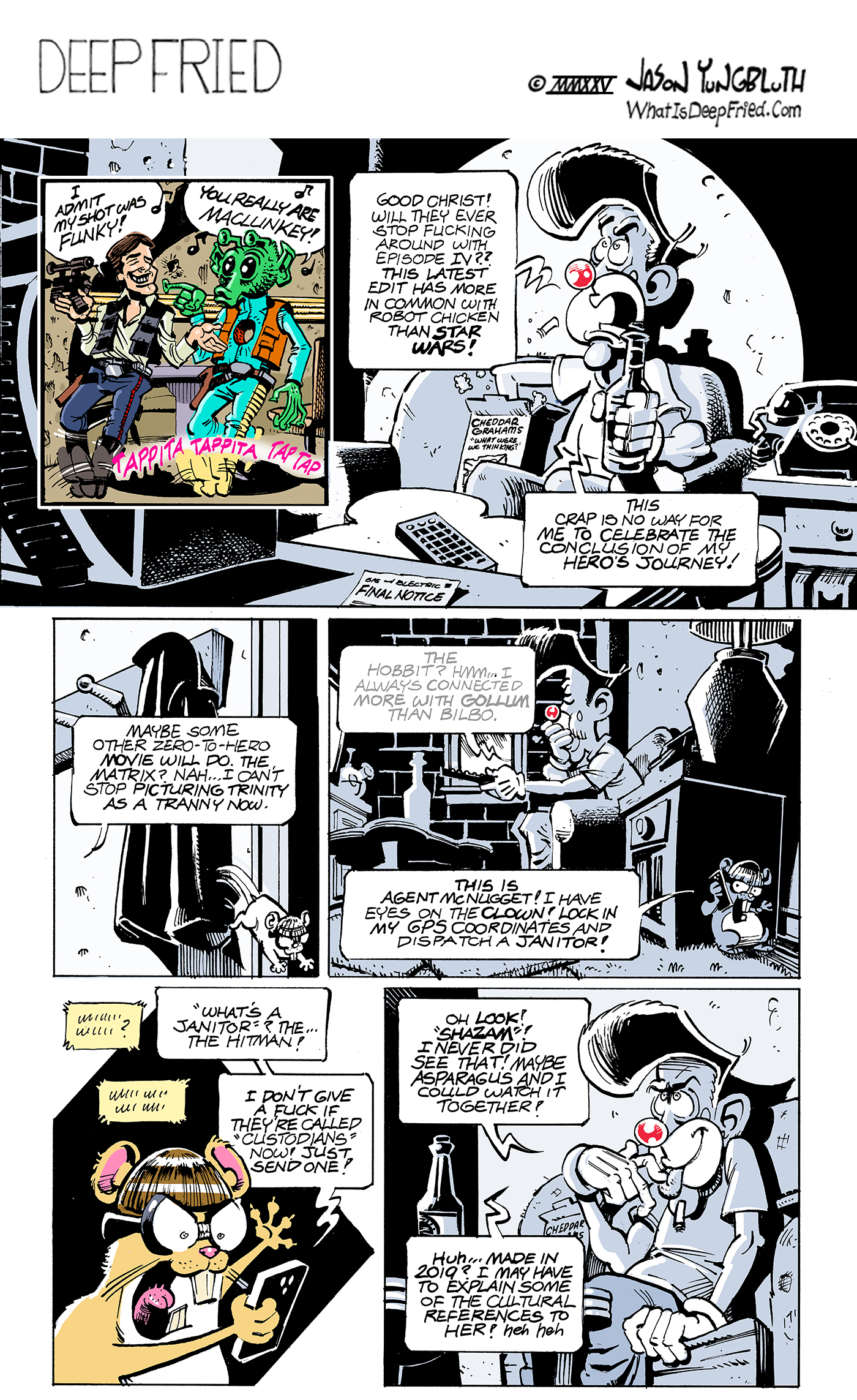 True story: There was a movie released in 1977 called "Star Wars" that was a spectacular achievement in cinema. It's imagination, art direction, sound design and overall delight wowed generations of adults and children alike. It also featured expert editing that rescued the movie from being a poorly plotted pile of moose shit.

Please remember, dear friends, whenever you watch one of the 967 "special editions" of Star Wars, that the Oscar-winning editor who George Lucas has been disgracing for years happens to be his ex-wife.
