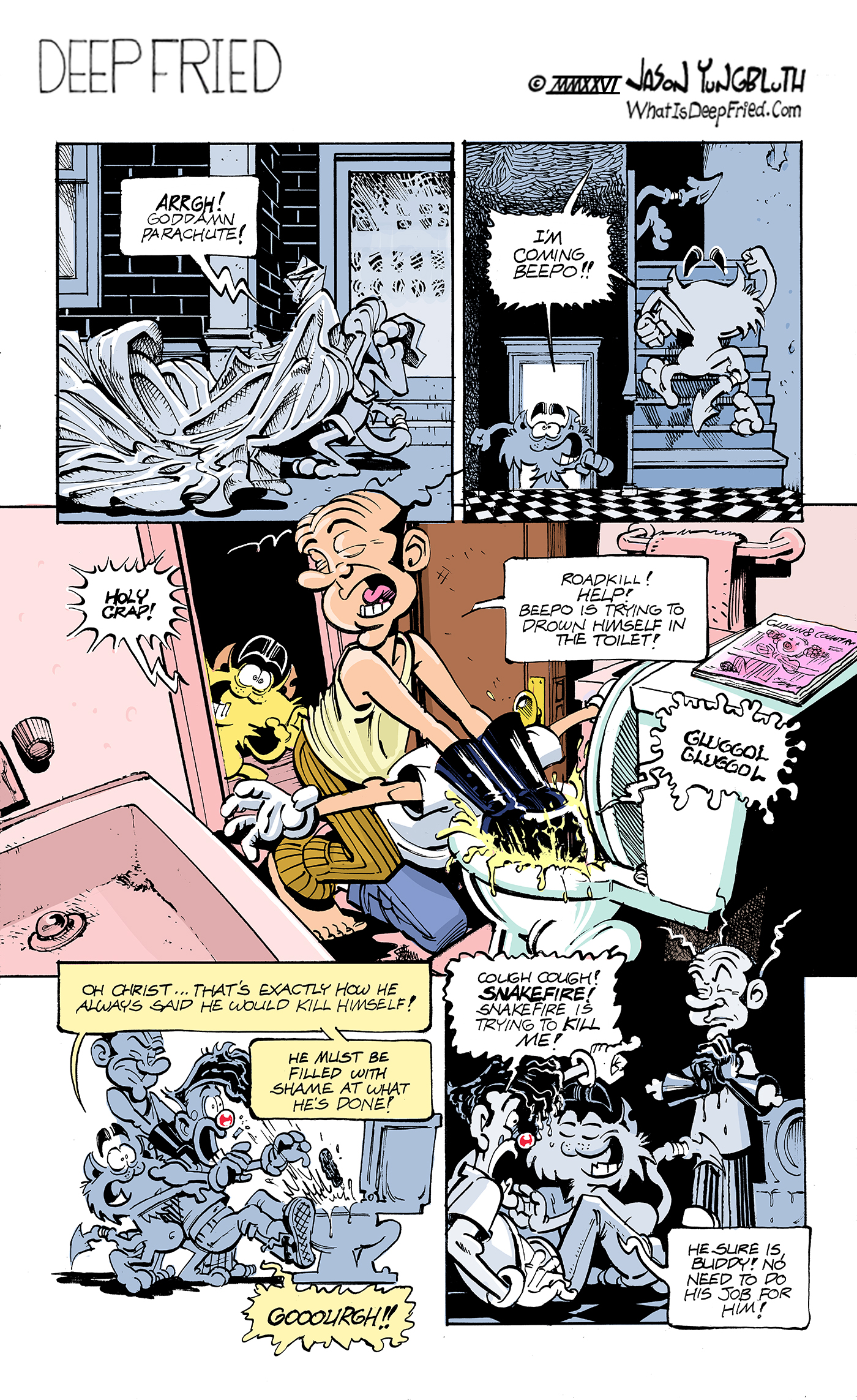 I considered having the turd coming out of Beepo's mouth. I want you to know that I really considered it, that this is what I WANTED to give you. A turd coming out of Beepo's mouth is the "Deep Fried difference" I always promise. There were other considerations, but just know: I wanted to give it to you.